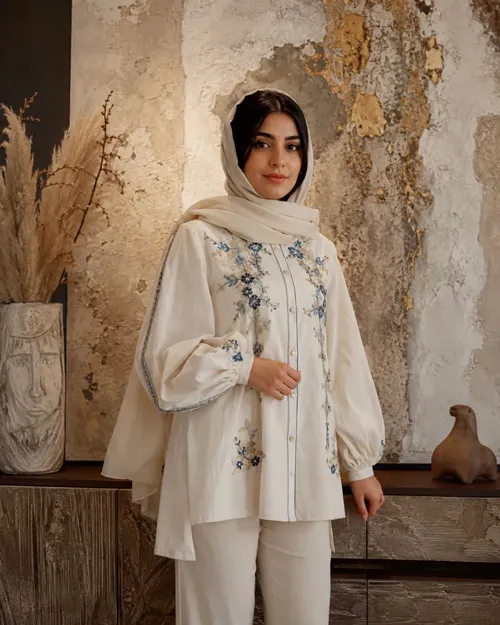 شومیز دخترانه گدار خاص رنگ کرم