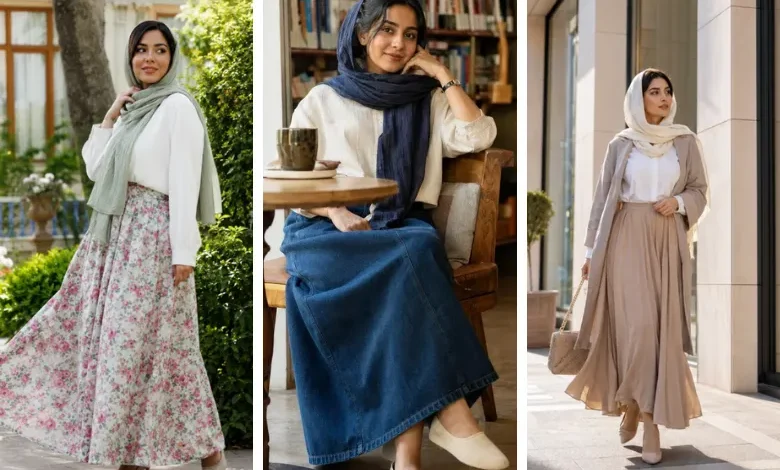دامن بلند زنانه را با چه مانتو و شومیزی ست کنیم